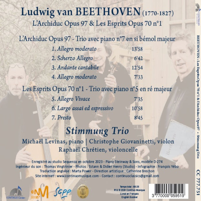 Beethoven: L'archiduc, Opus 97 & Les Espirits, Opus 70, No. 1