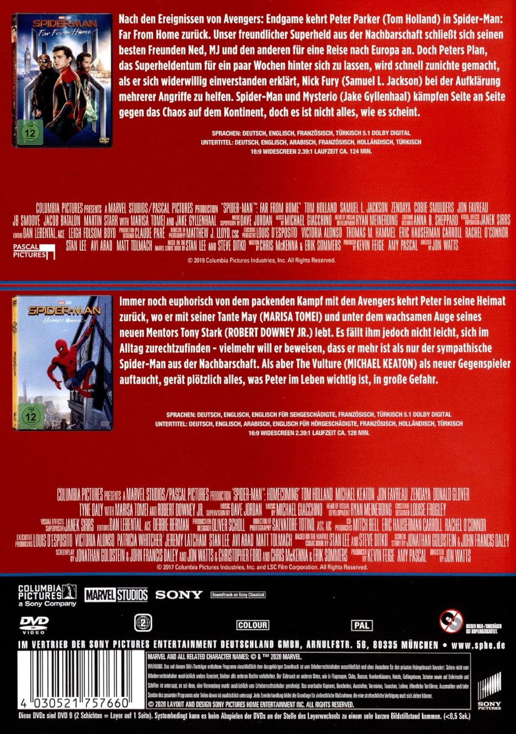 Spider-Man: Far From Home / Spider-Man: Homecoming (2 DVDs