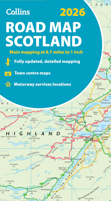 2026 Collins Road Map of Scotland: Folded Road Map (Collins Road Atlas