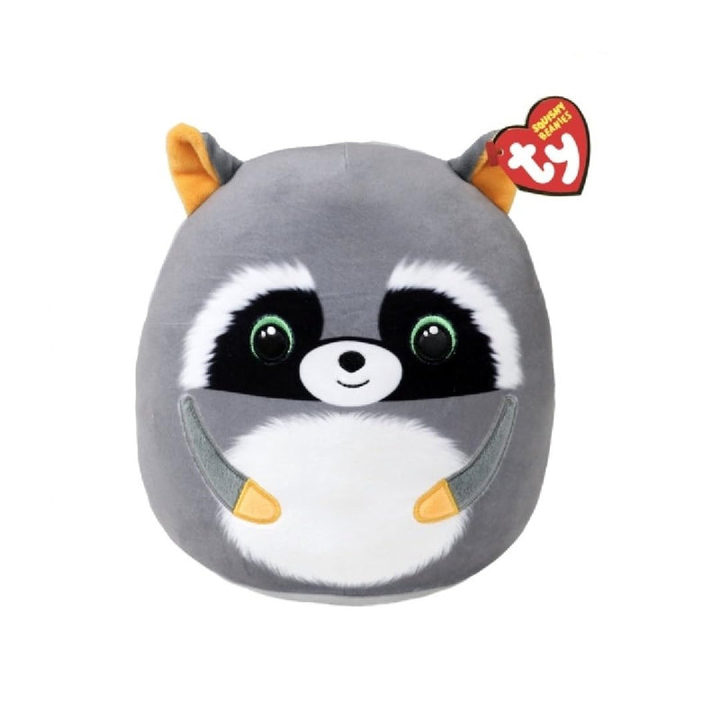 Ty T39285 Squishy Beanies 22 cm Sneaky il Procione, Morbido Cuscino di Peluche con Occhioni Verdi Glitter, Idea Regalo per Grandi e Piccini, Tutti da Collezionare