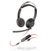 Poly Blackwire 5220 Wired Headset - Flexible Noise-Canceling Boom Mic - Ergonomic Design - Connect to PC/Mac, Mobile via USB-C, USB-A, or 3.5 mm - Works w/Teams, Zoom