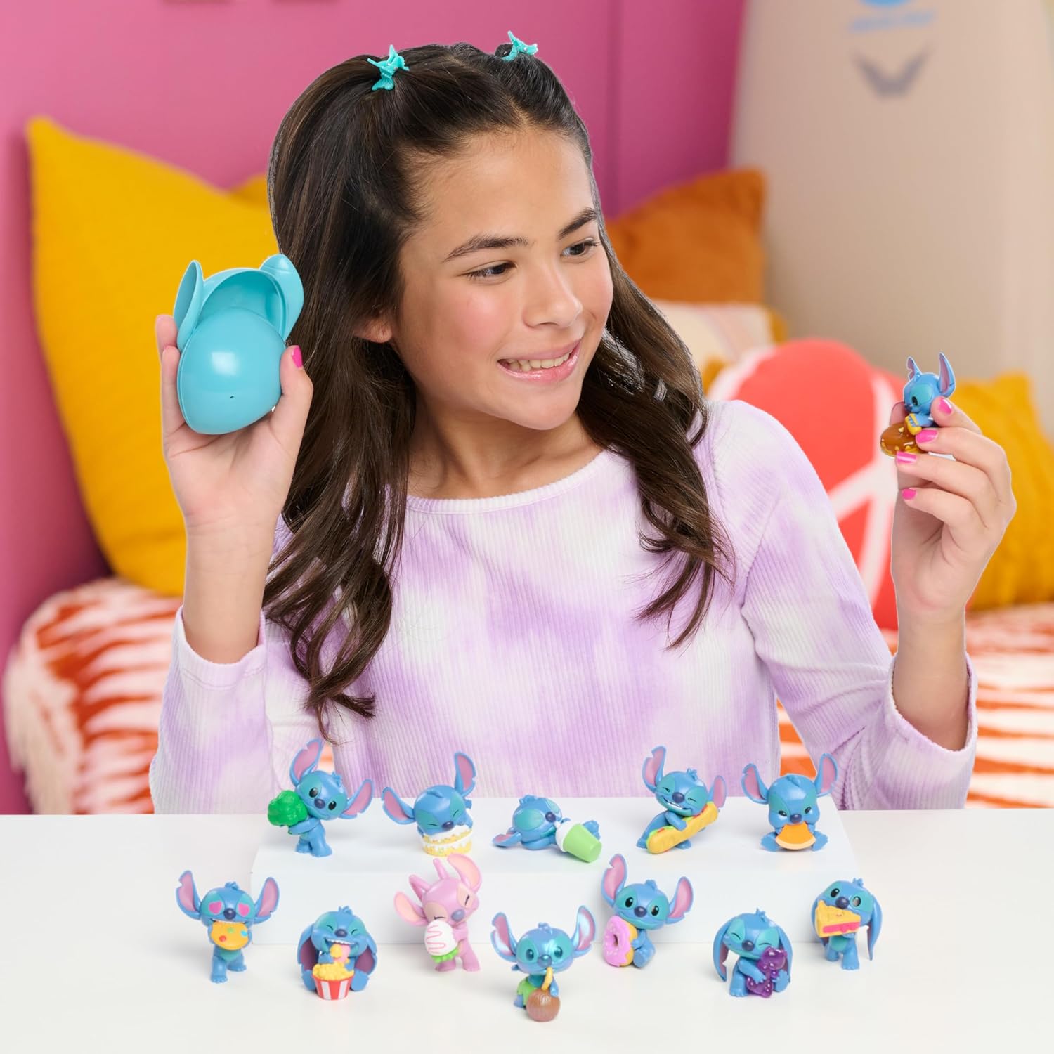 Just Play Disney Stitch capsule minifiguren golf 3,5 cm groot verrassingsfiguur, blauw, buitenaards kinderspeelgoed vanaf 3 jaar, 6,35