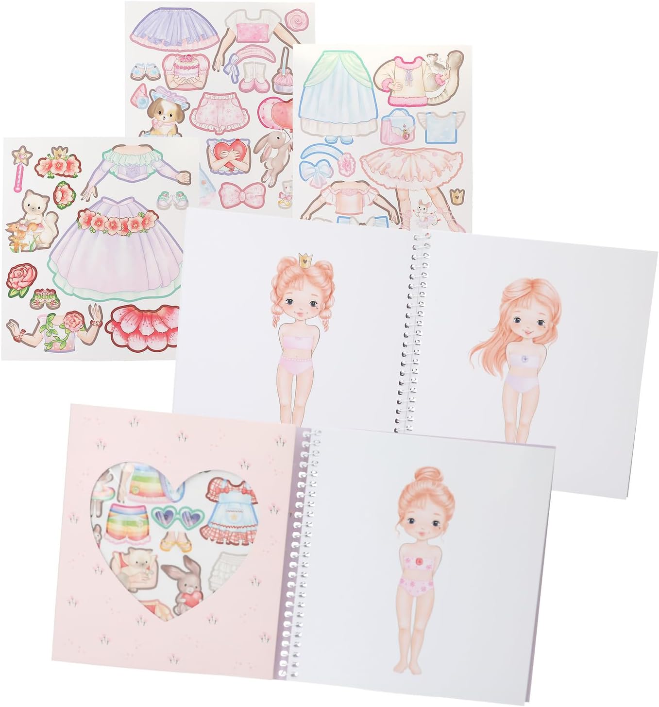 Depesche 13577 Princess Mimi-Libro Dress Me Up con 24 páginas para diseñar Trajes de Princesa, Incluye 10 Hojas de Pegatinas, Papel, Multicolored, One Size