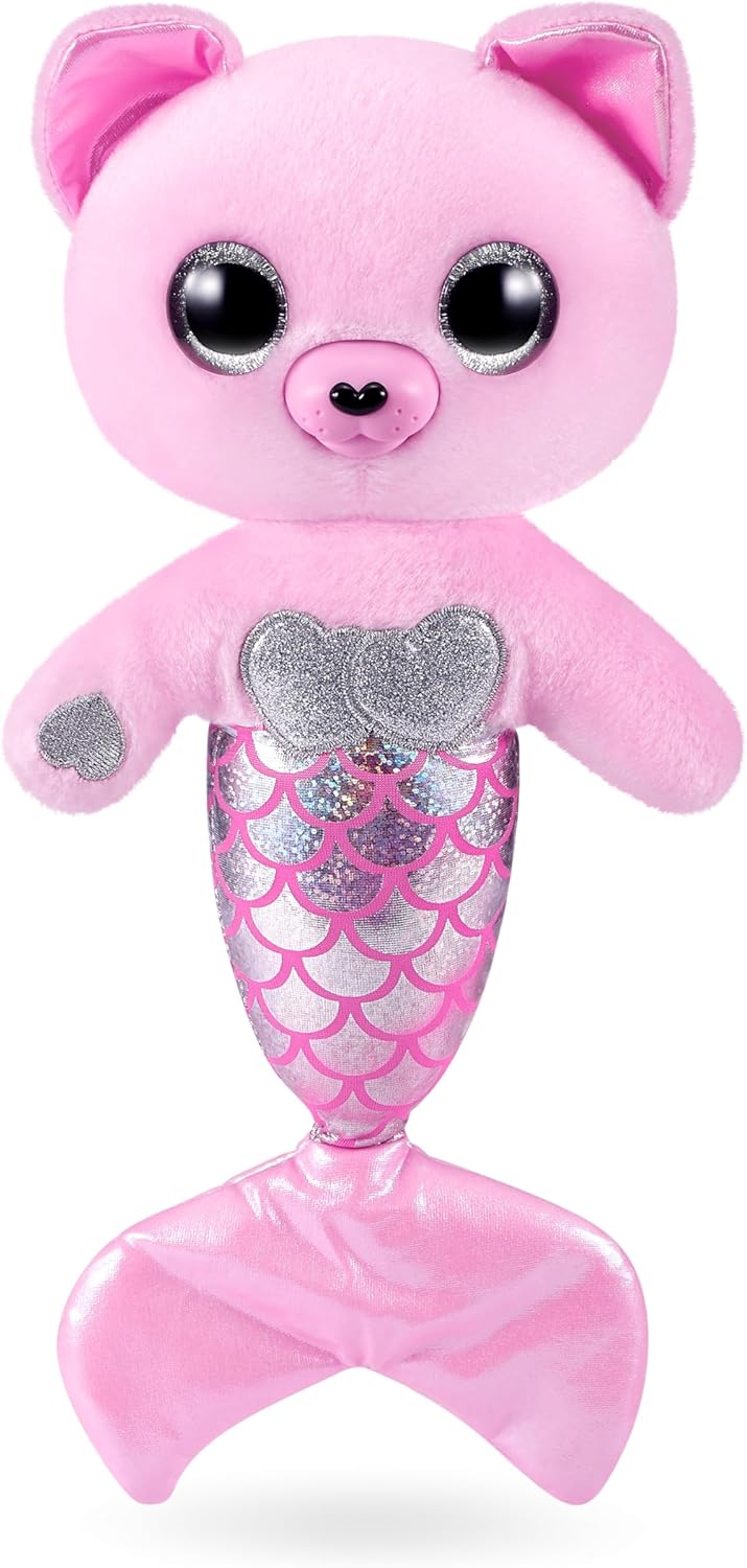 Pets Alive Furmaids by ZURU Mermaid Plush Interactive Lights Sounds Girls Toy (Pink Kitten