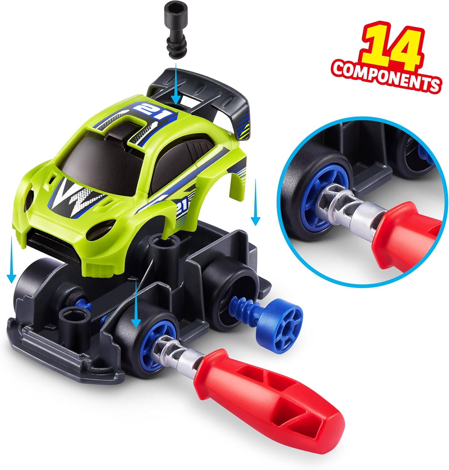 5 SURPRISE Make-A-Racer by ZURU, UNBOX and BUILD a Race Car Vehicle Toy, Slime Play and More, Fun, Imaginative Toys for Kids, Gift for Boys and Girls Aged 3+ (2 Capsules