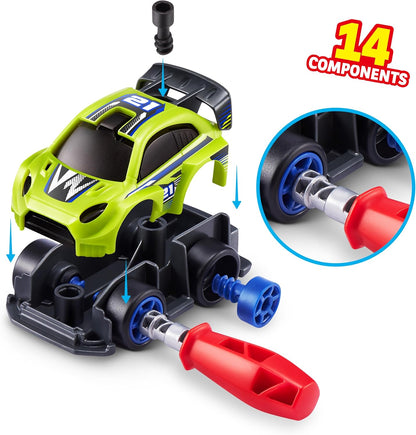 5 SURPRISE Make-A-Racer by ZURU, UNBOX and BUILD a Race Car Vehicle Toy, Slime Play and More, Fun, Imaginative Toys for Kids, Gift for Boys and Girls Aged 3+ (2 Capsules