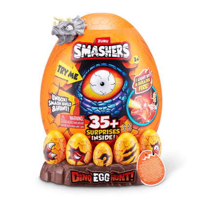 Smashers Dino Egg Hunt by ZURU, Light-Up Fire Breathing Dinosaur Themed Treasure Hunt Toy, Collectable Toy for Boys and Kids (Giganotosaurus