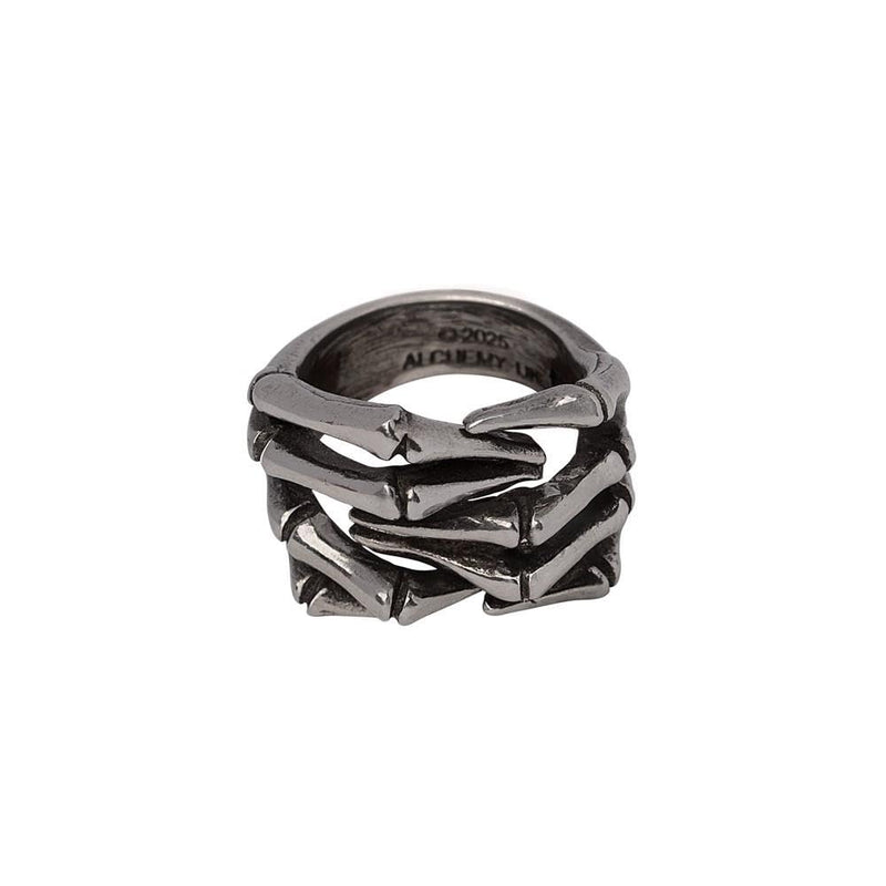 Alchemy England Ring Mrs. Mothersole's Curse - Gothic Skeleton Hand Wrap Band, Alchemy Gothic Anello della maledizione Mrs. Mothersole