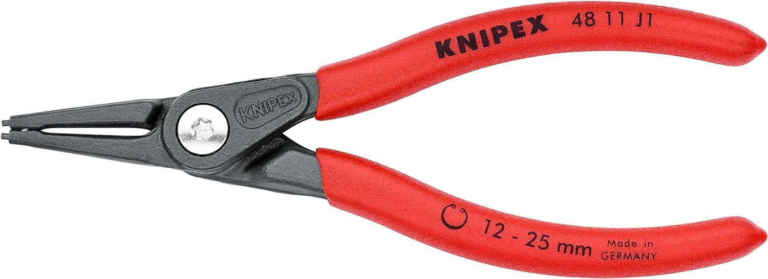 Knipex Precision Circlip Pliers for internal circlips in bore holes grey atramentized, with non-slip plastic coating 140 mm 48 11 J1