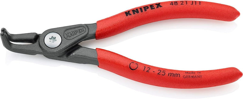Knipex Precision Circlip Pliers for internal circlips in bore holes grey atramentized, with non-slip plastic coating 130 mm 48 21 J11
