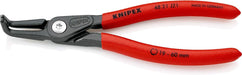 Knipex Precision Circlip Pliers for internal circlips in bore holes grey atramentized, with non-slip plastic coating 165 mm 48 21 J21
