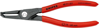 Knipex Precision Circlip Pliers for internal circlips in bore holes grey atramentized, with non-slip plastic coating 165 mm 48 21 J21