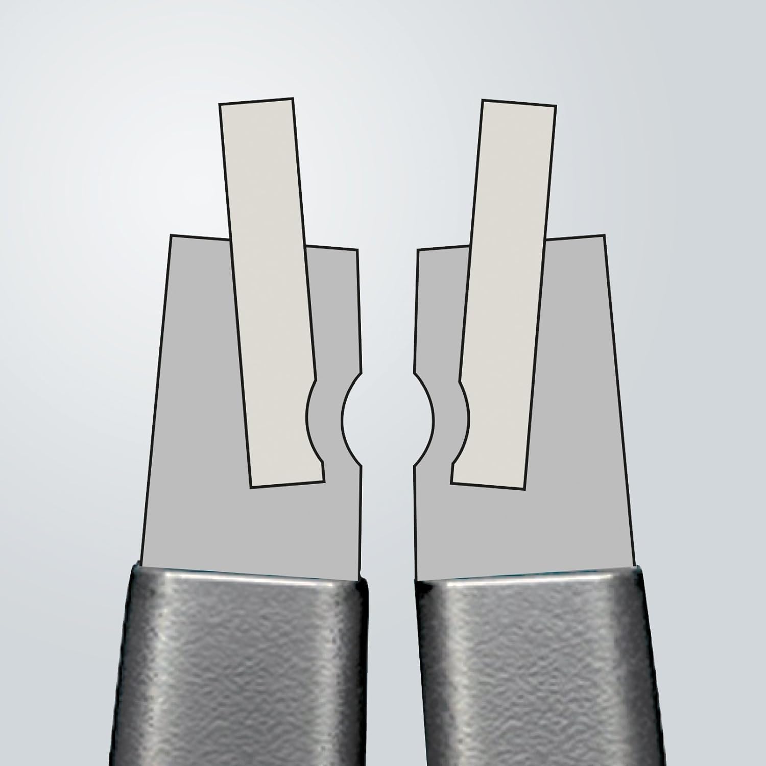 Knipex Precision Circlip Pliers for internal circlips in bore holes grey atramentized, with non-slip plastic coating 165 mm 48 21 J21