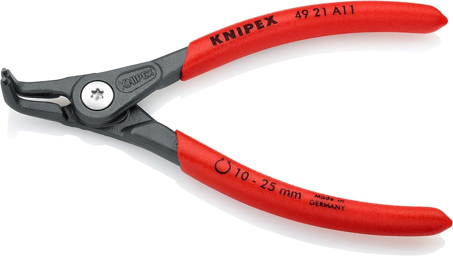 Knipex Precision Circlip Pliers for external circlips on shafts grey atramentized, with non-slip plastic coating 130 mm 49 21 A11