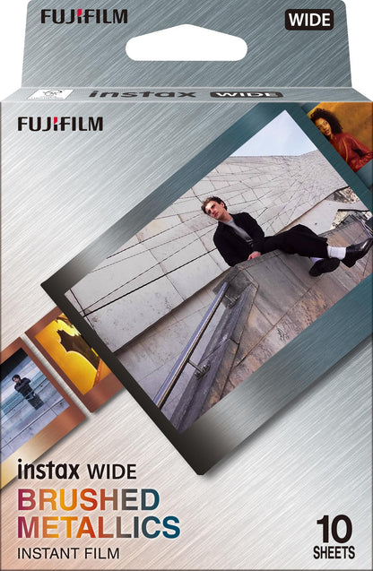 Instax Fujifilm WIDE Film, Instant Film, 62 x 99 mm, 10 foto's, geborsteld metalen rand