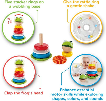 Hape E0457 Mr Frog Stacking Rings - Toddler Activity Toy