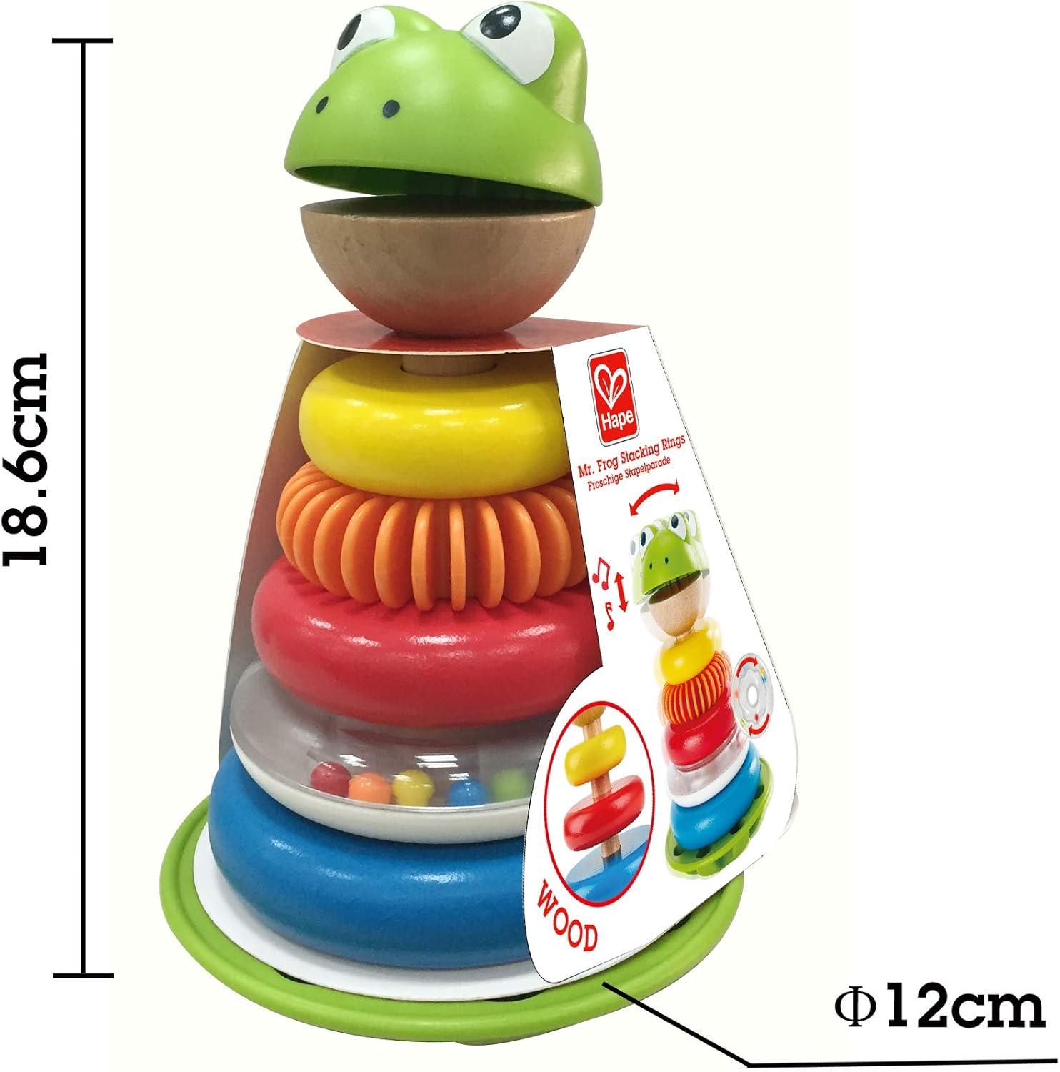 Hape E0457 Mr Frog Stacking Rings - Toddler Activity Toy