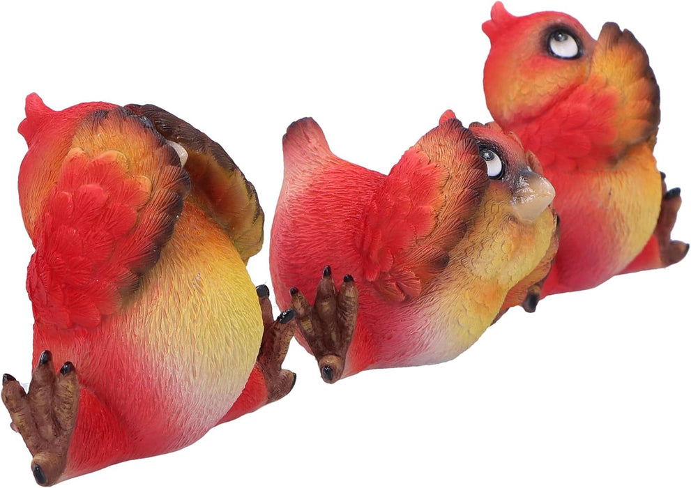 Nemesis Now Three Wise Birds 10.5cm, Resin, Cast in the Finest Resin, Expertly Hand-Painted, Red
