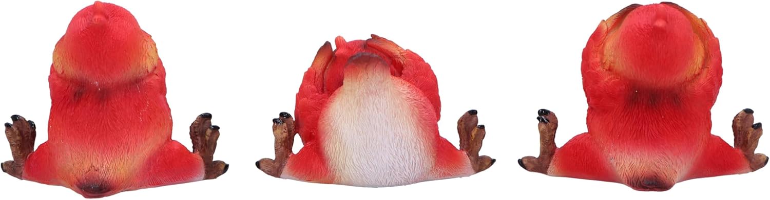 Nemesis Now Three Wise Birds 10.5cm, Resin, Cast in the Finest Resin, Expertly Hand-Painted, Red