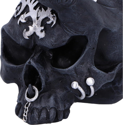 Nemesis Now Horns Up Rock On Hand Skull Ornament, Resin, Black, 17.5cm
