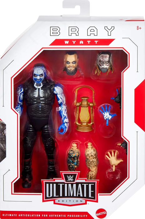 Mattel WWE Ultimate Edition Action Figure & Accessories, 6-inch Bray Wyatt Collectible Set, Swappable Heads & Hands, 30 Articulation Points