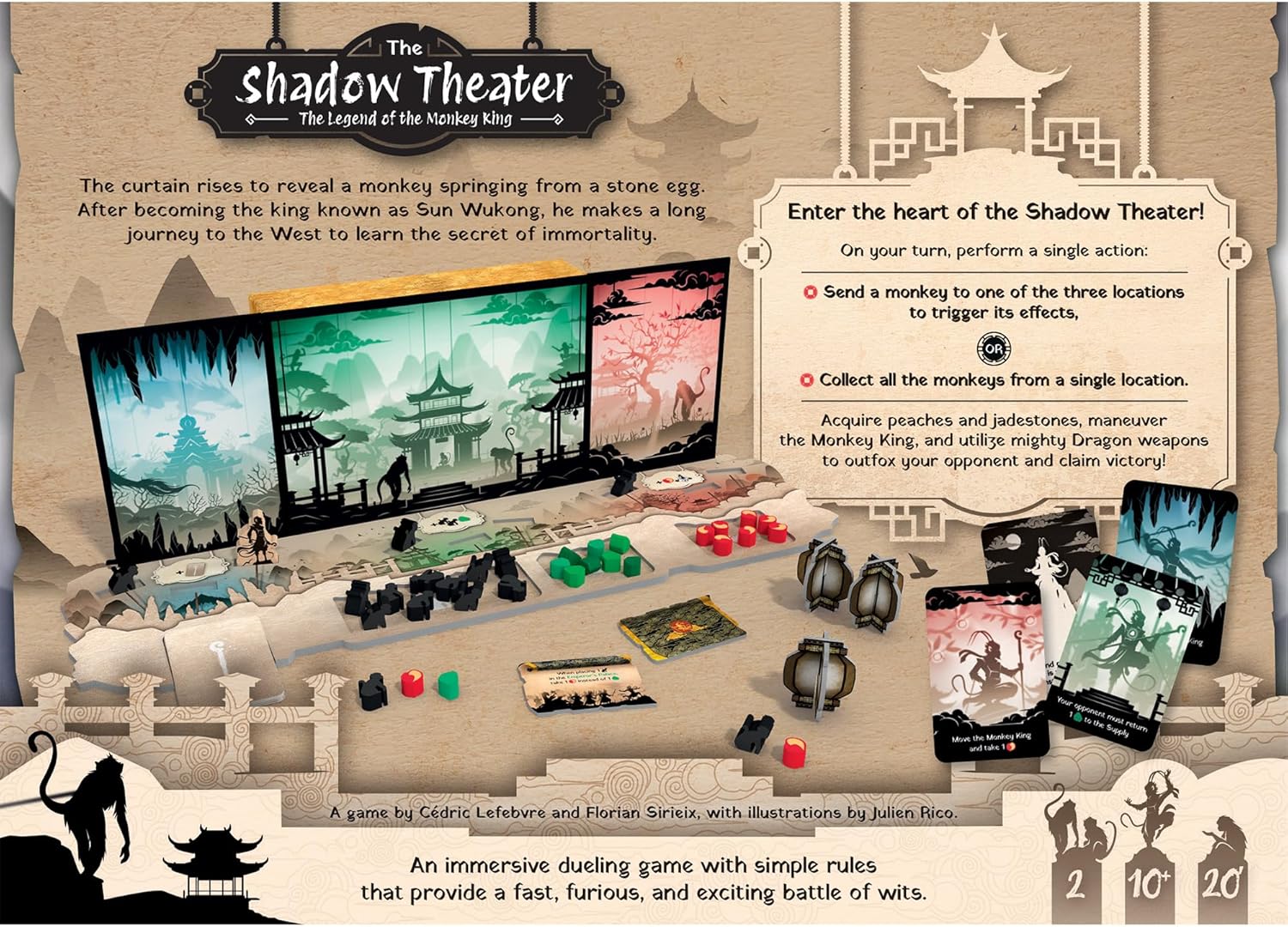 SPACE Cowboys | The Shadow Theater: The Legend of The Monkey King | Board Game | Ages 10+ | 2 Players | 30+ Minutes Playing Time
