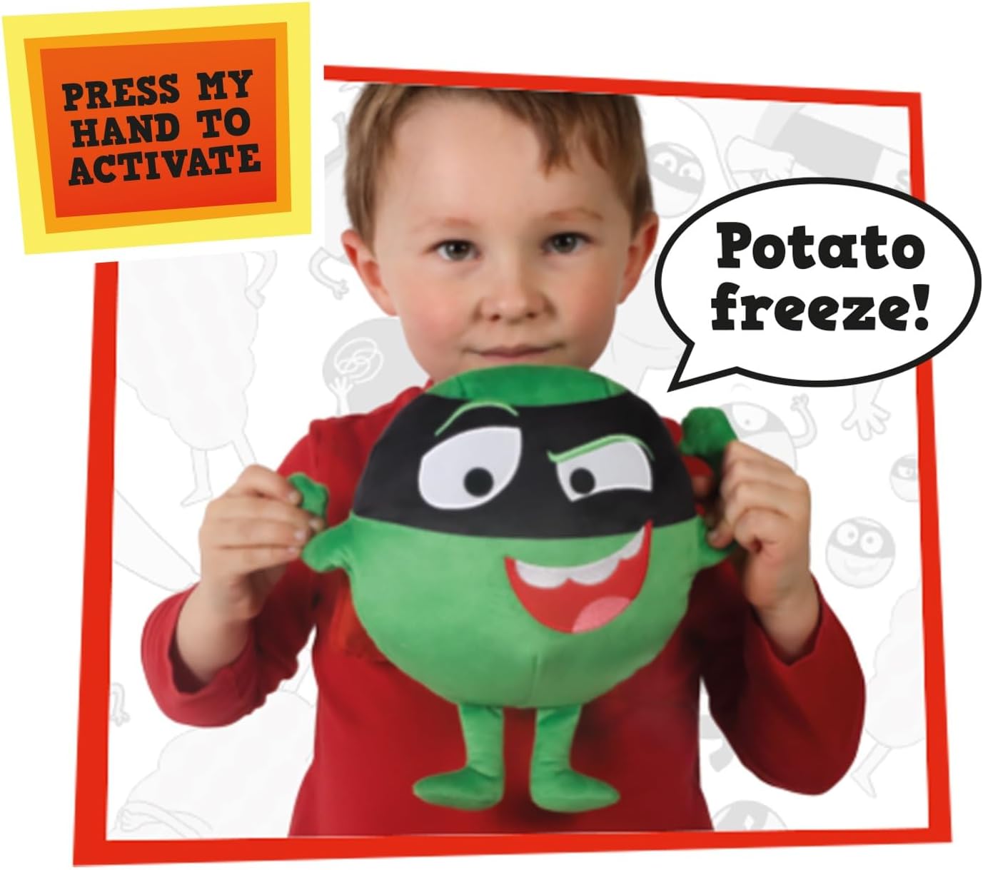 Supertato Talking Evil Pea Teddy Bear, from the books & Cbeebies series, Green.