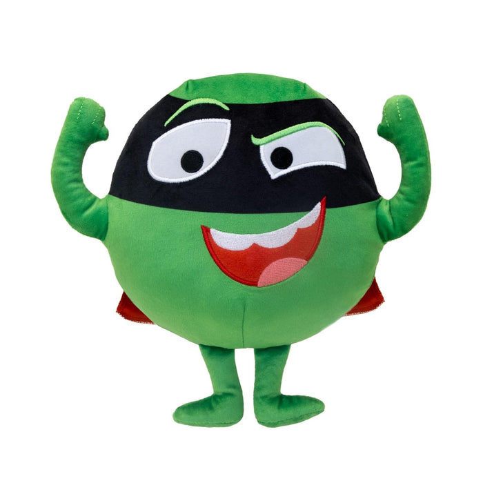 Supertato Talking Evil Pea Teddy Bear, from the books & Cbeebies series, Green.