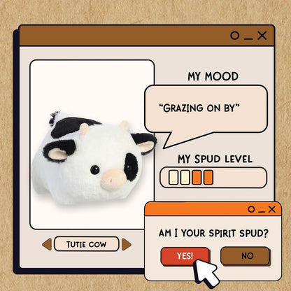 Aurora, 33555, Spudsters Tutie Cow 10In, Soft Toy, White & Black