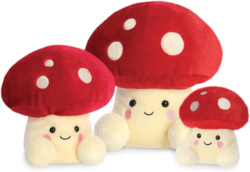 Aurora, 33960, Palm Pals Amanita Mushroom 8In, Soft Toy, Red & Beige