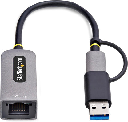 StarTech.com Adaptador USB-C a Ethernet - Adaptador de Red USB Tipo C - Adaptador Ethernet - 10/100/1Gb - con Adaptador USB-A