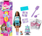 Barbie Party Unboxed Doll & Accessories, Pet Birthday Series Party Stars Set with 10 Surprises Including Color Change & Cake-Decorating Activity, JFG72
