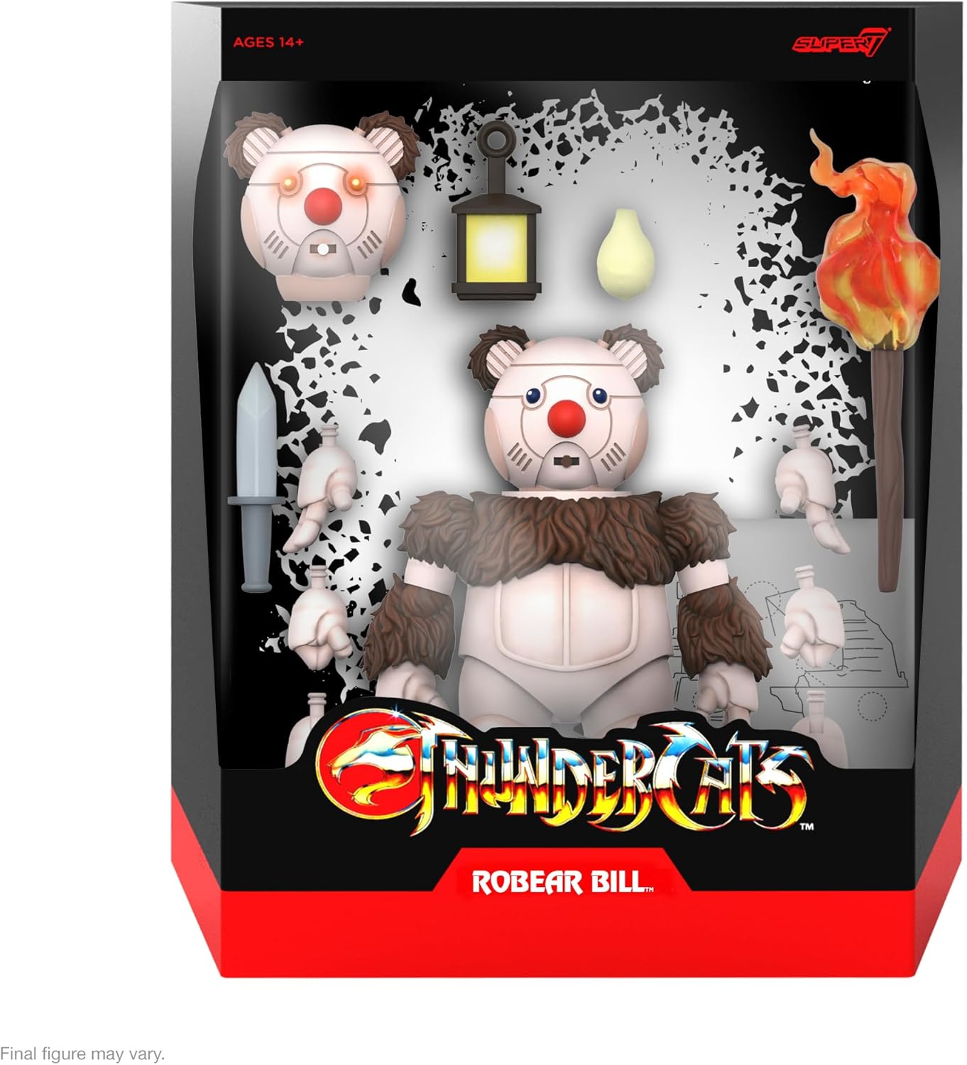 Super7 ULTIMATES! Thundercats Ro-Bear Bill - 7" Thundercats Action Figure with Accessories Classic Cartoon Collectibles and Retro Toys
