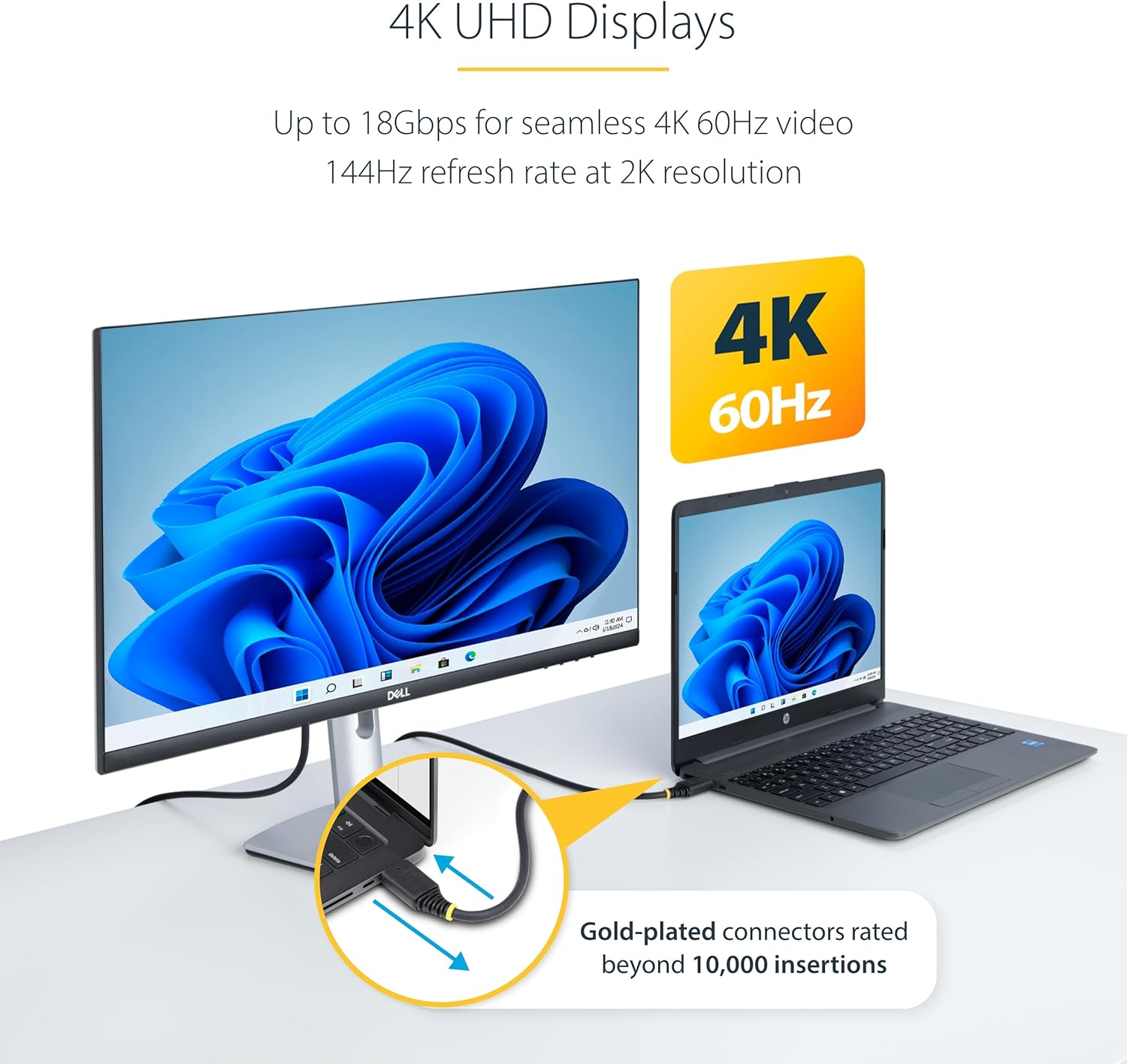 StarTech.com Cable HDMI Certificado Premium de Alta Velocidad de 5m - 4K 60Hz - 18Gbps - UHD - Recubrimiento de TPE