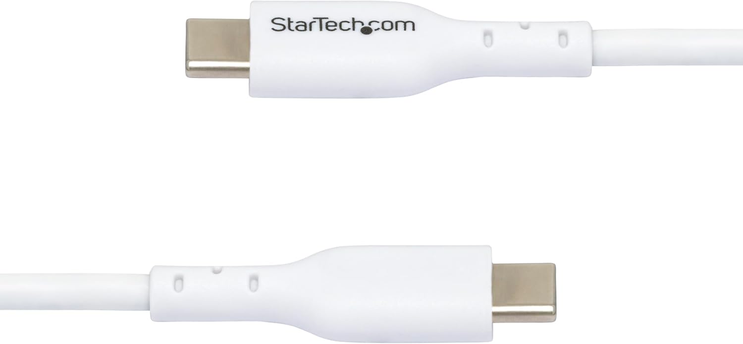 StarTech.com Cavo USB-C bianco da 1m, cavo di ricarica/trasferimento dati USB 2.0 Type-C per laptop, PD 60W, M/M