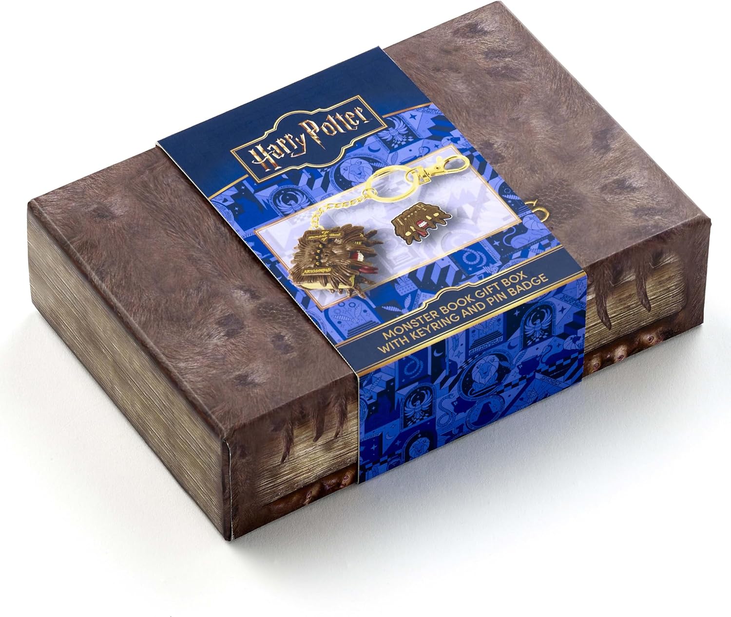 Harry Potter Monster Book Gift Box With Monster Book Keyring And Pin Badge