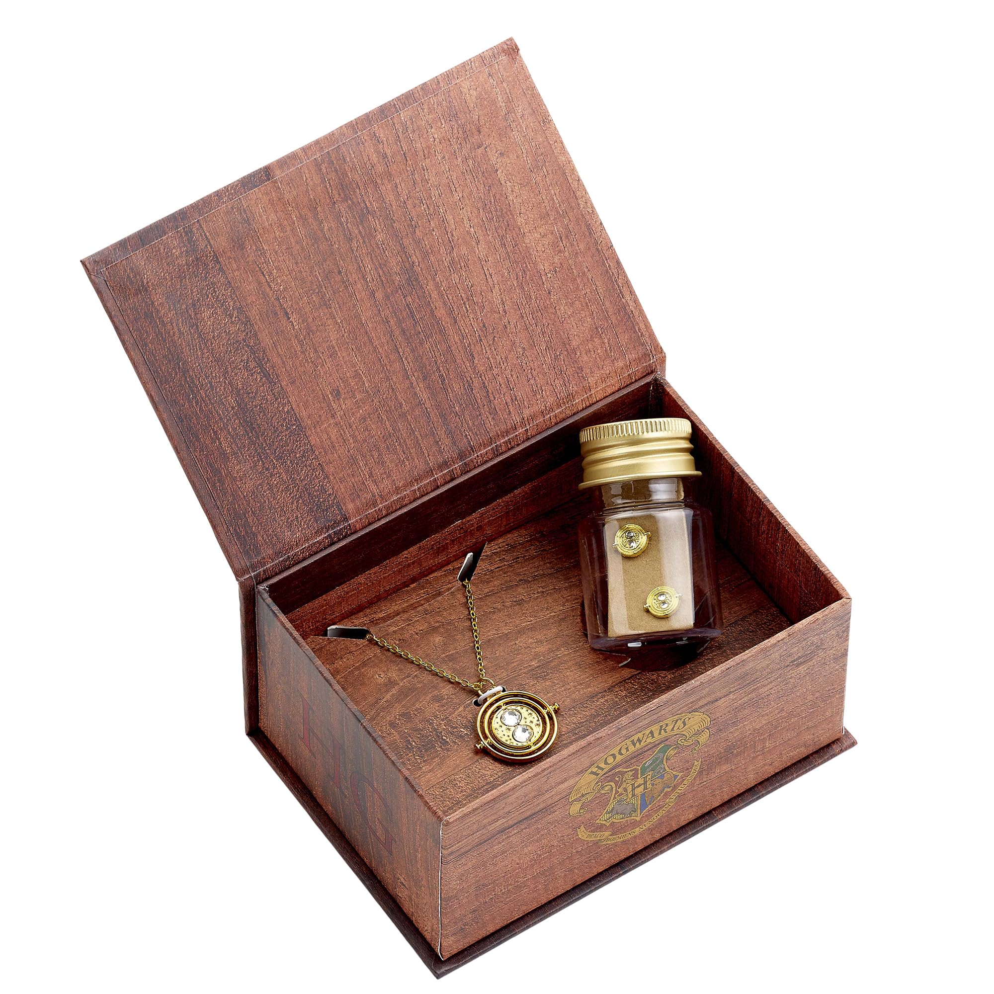Harry Potter Hermine Potions Geschenkbox mit Zeitumkehrer-Halskette und Ohrsteckern, Einheitsgröße, Zink, Kein Edelstein
