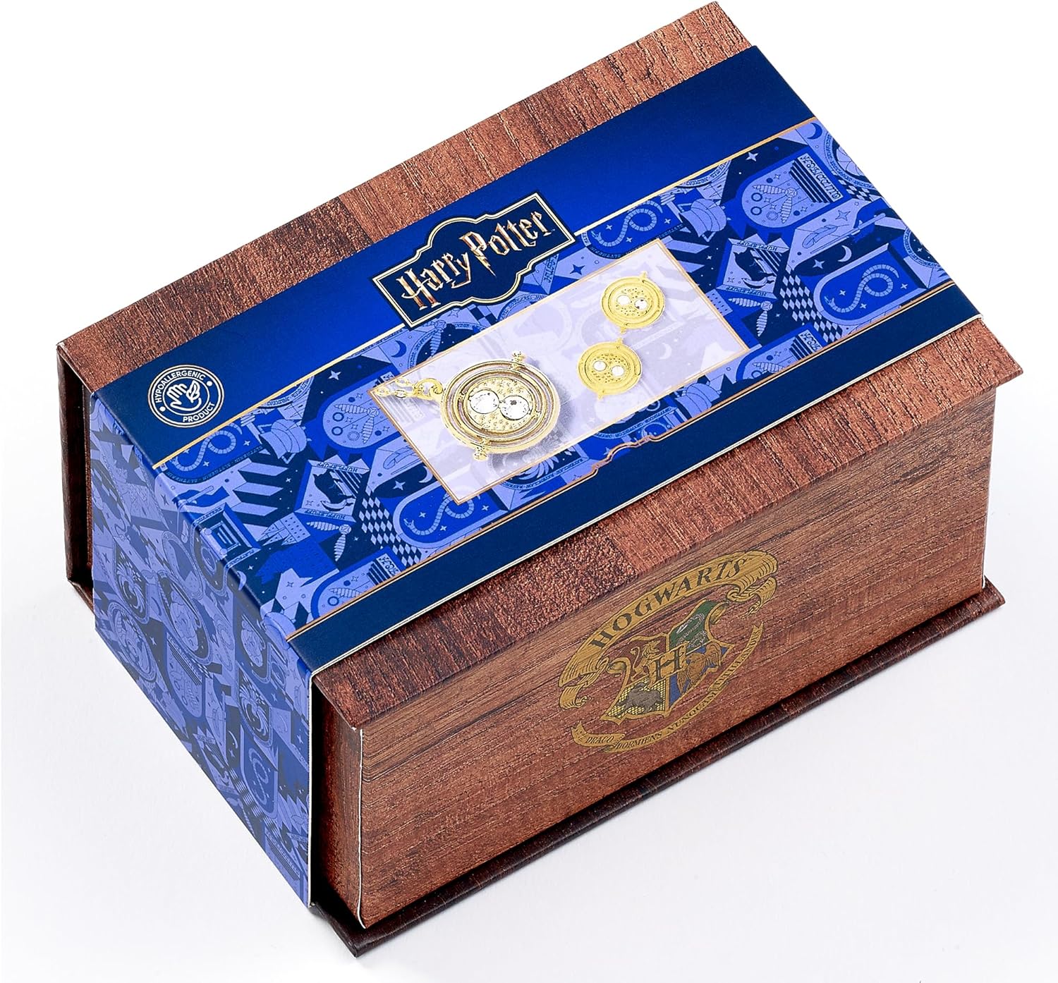 Harry Potter Hermine Potions Geschenkbox mit Zeitumkehrer-Halskette und Ohrsteckern, Einheitsgröße, Zink, Kein Edelstein