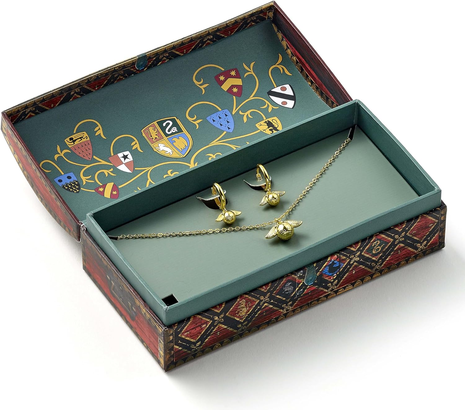 Harry Potter - Quidditch Gift Box with cute Golden Snitch Necklace & Earrings