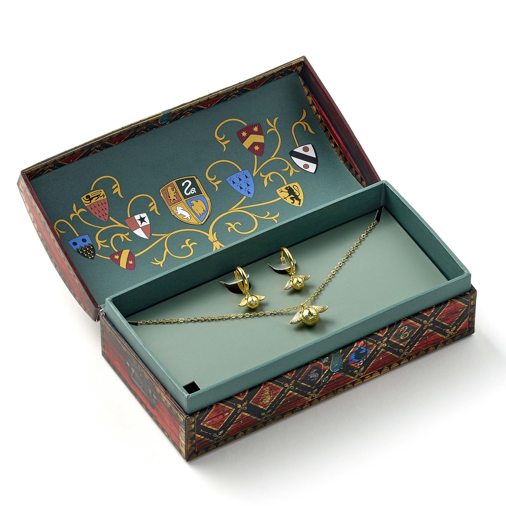 Harry Potter - Quidditch Gift Box with cute Golden Snitch Necklace & Earrings