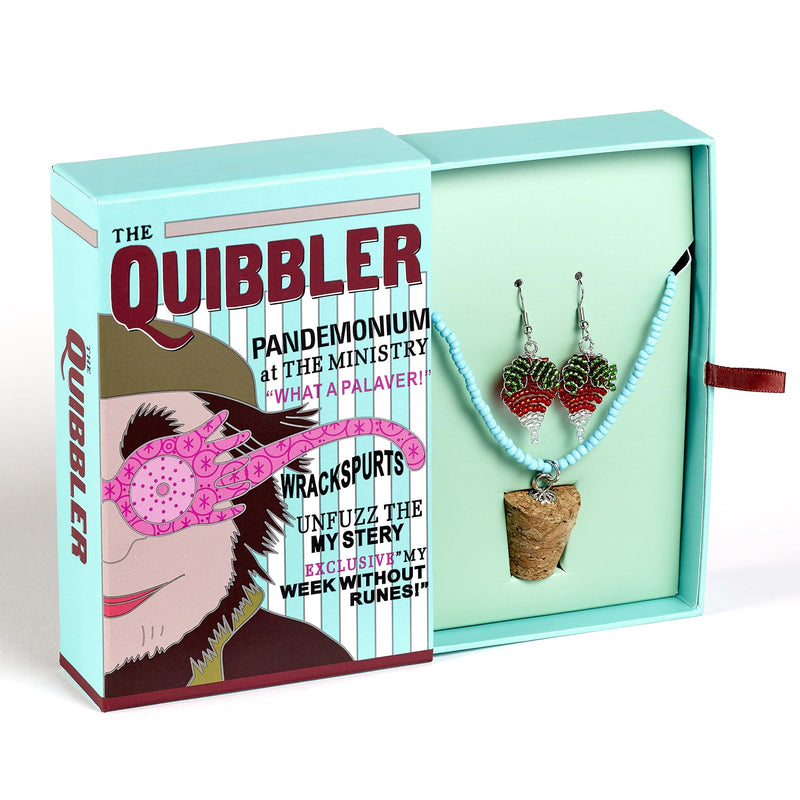 Harry Potter - Quibbler Gift Box With Luna Beaded Cork Charm Necklace & Radish Earrings