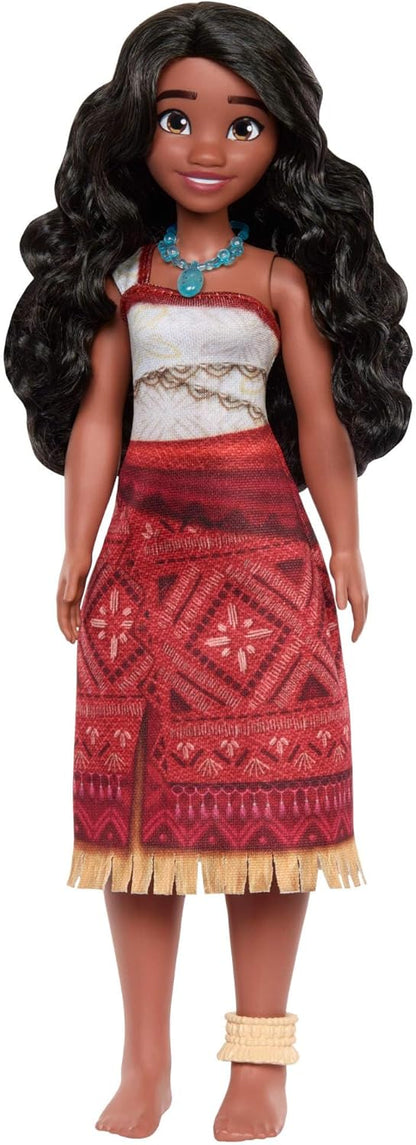 Mattel Disney Vaiana 2, Vaiana Modepop met 2 Accessoires, Afneembare Outfit met Ketting en Enkelbandje, Geïnspireerd op de Film, JBT56