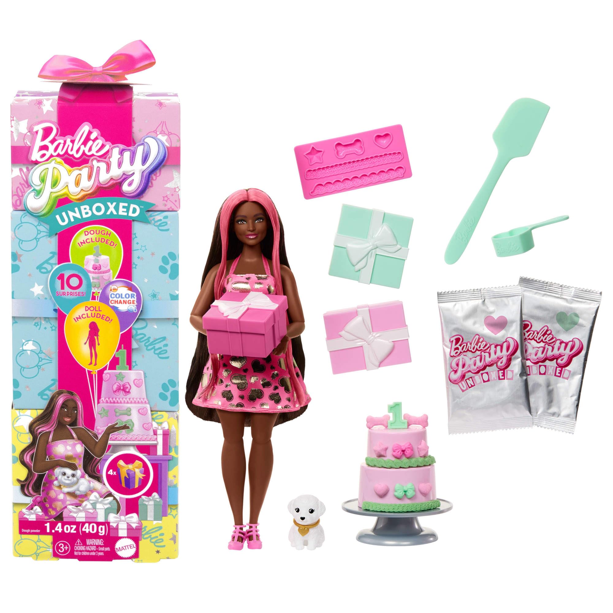 Barbie Party Unboxed Pet Birthday - Doll 2 Brun