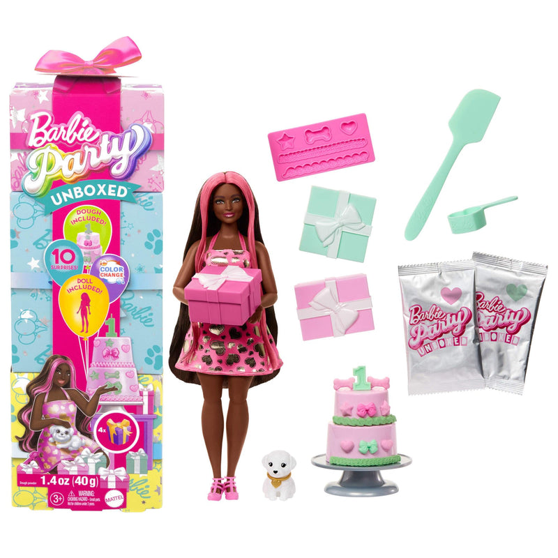 Barbie Party Unboxed Pet Birthday - Doll 2 Brun