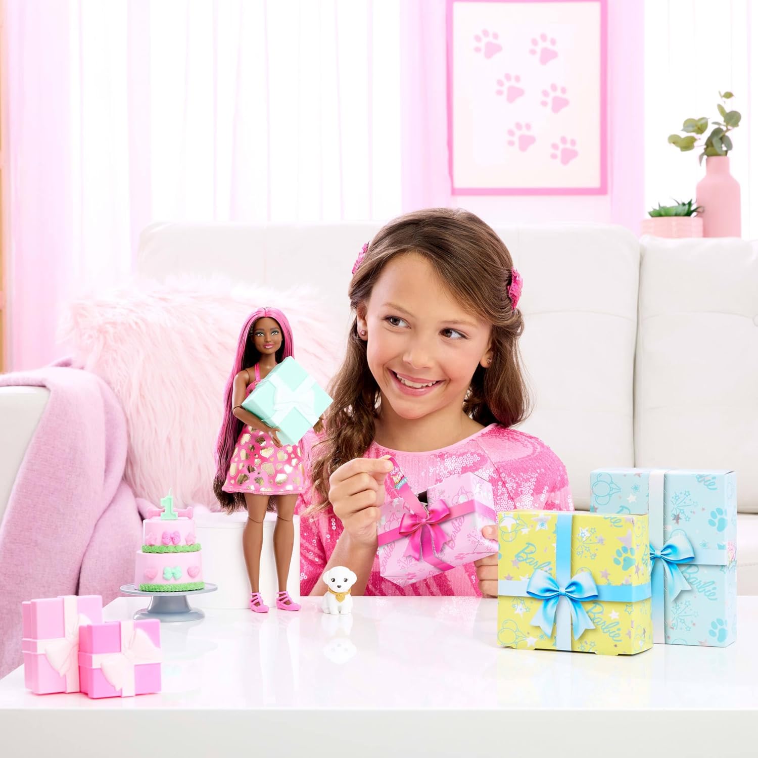 Barbie Party Unboxed Pet Birthday - Doll 2 Brun