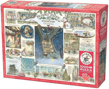 Cobble Hill 1000 Piece Jigsaw Puzzle - Brambly Hedge Winter Story - Poster Included