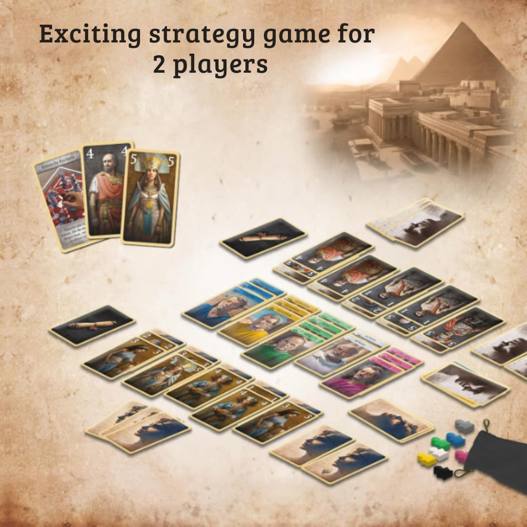 Thames & Kosmos Caesar & Cleopatra Card Game | Tactical Roman Strategy Game for Adults & Kids | 2 Players | Ages 10+ | Historical Logic Challenge | Fast-Paced Family Game Night