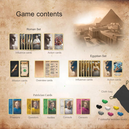 Thames & Kosmos Caesar & Cleopatra Card Game | Tactical Roman Strategy Game for Adults & Kids | 2 Players | Ages 10+ | Historical Logic Challenge | Fast-Paced Family Game Night