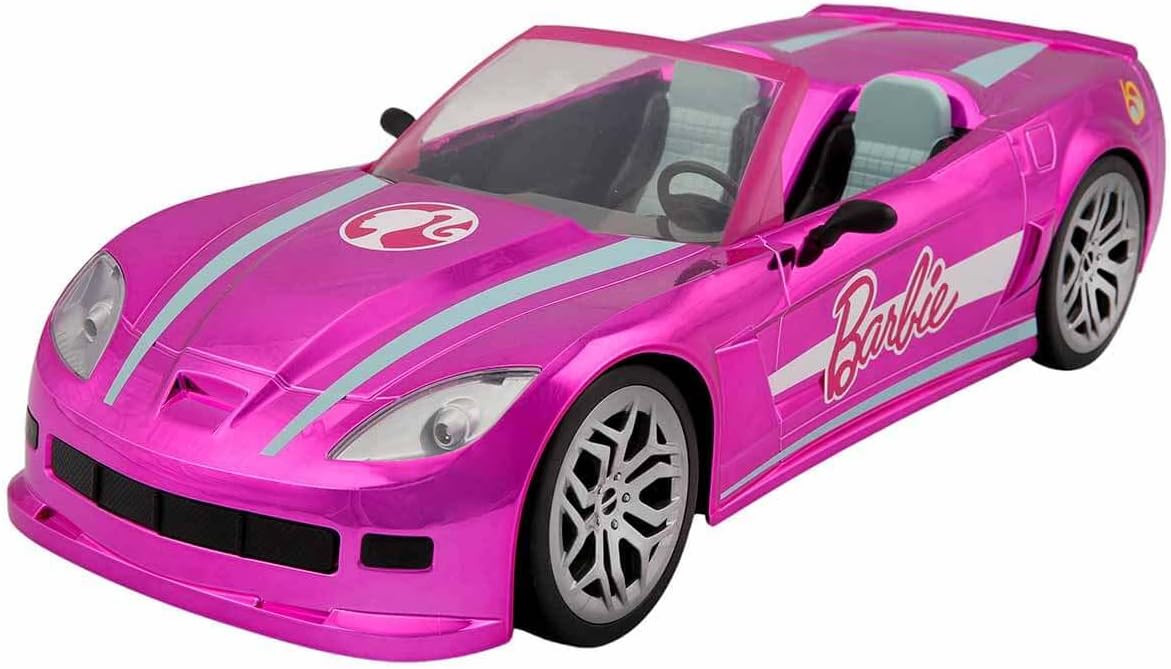 Mondo Motors - Mattel Barbie Dream Car Cabrio Glamour - RC auto voor Barbie kinderen - tweezitsbank - realistische details - roze