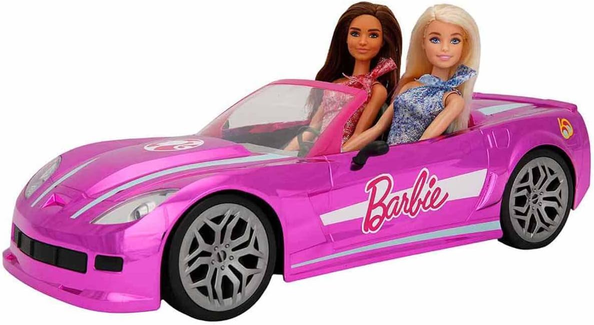 Mondo Motors - Mattel Barbie Dream Car Cabrio Glamour - RC auto voor Barbie kinderen - tweezitsbank - realistische details - roze